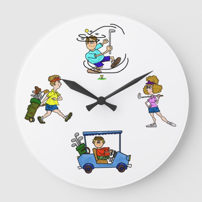 Horloge amusante des golfeurs de dessin animé (Recto)