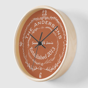 Horloge Ancien tourbillon Floral Rustique