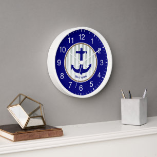 Horloge Ancre bleu marine moderne