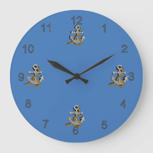 Horloge - Ancres grises avec cordes