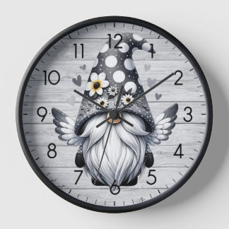 Horloge Ange gris de bois