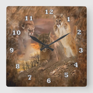 Horloge animale de collage de puma de puma