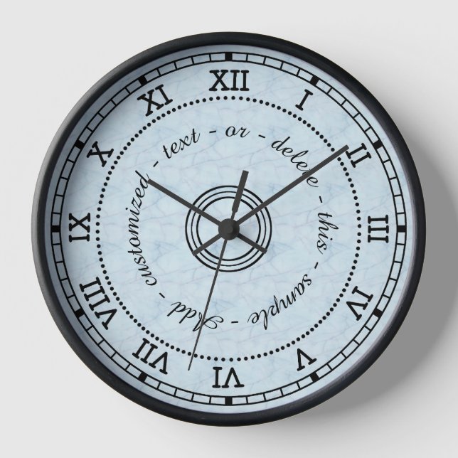 Horloge Antique roman Light Blue Marble Effect (Recto)