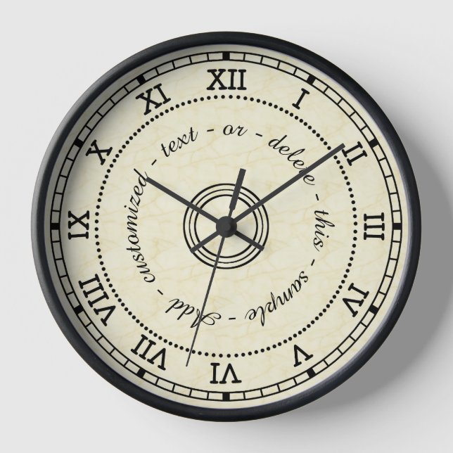 Horloge Antique roman Numeral Light Brown Marble Effect (Recto)