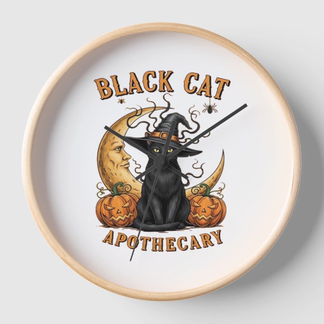 Horloge Apothecaire de chat noir - Lune de cuisine d'Hallo (Recto)