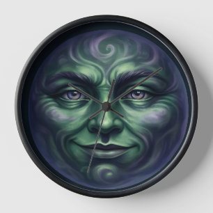 Horloge Appeler mur de fantaisie gothique au visage lunair