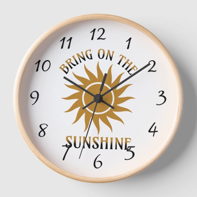 Horloge Apportez le soleil doré (Recto)