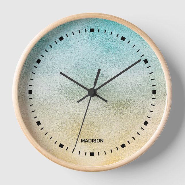 Horloge Aqua et Gold Ombre Foil (Recto)