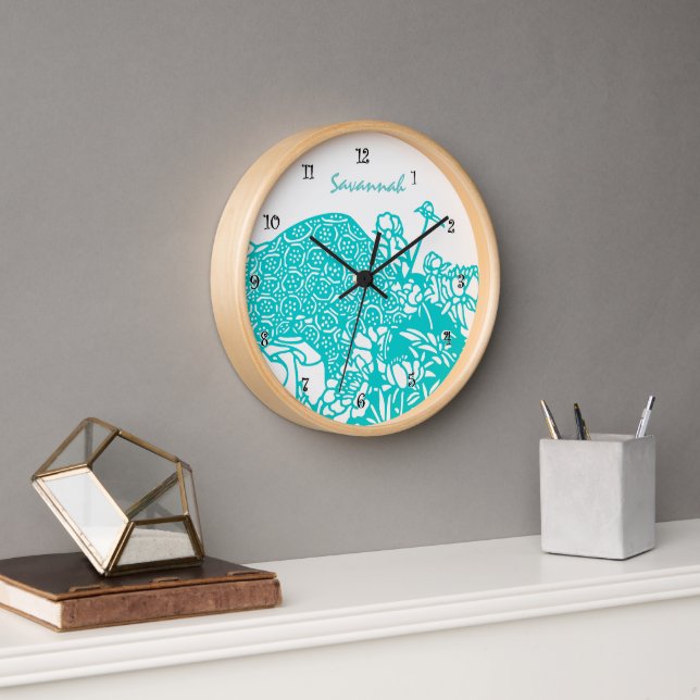 Horloge Aqua personnalisée - N'importe quelle coul (Bureau)