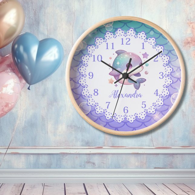 Horloge Aquarelle personnalisée sous la mer (Créateur téléchargé)