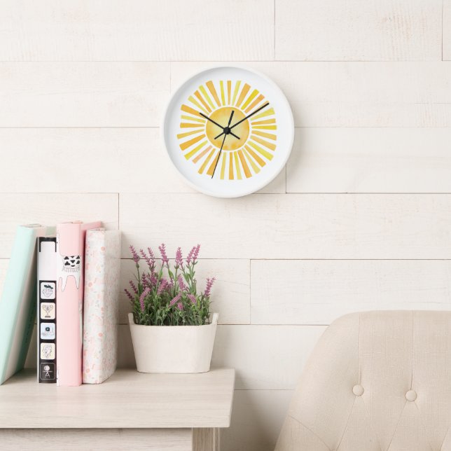 Horloge Aquarelle Sun (Salle de lecture)