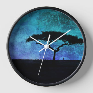 Horloge Arbre et fermier d'Acacia en Afrique