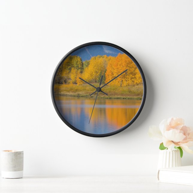 Horloge Arbres d'Aspen couleur d'automne (Maison)