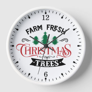 Horloge Arbres de Noël frais de ferme Design-54394