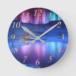 Horloge arc-en-ciel d'hiver