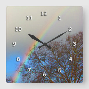 Horloge - Arc-en-ciel sur l'arbre