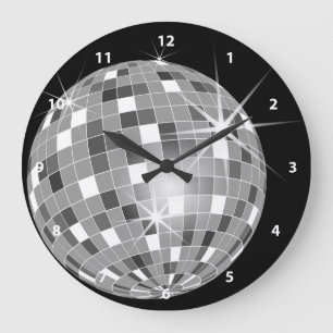 Horloge argentée géniale de boule de disco de