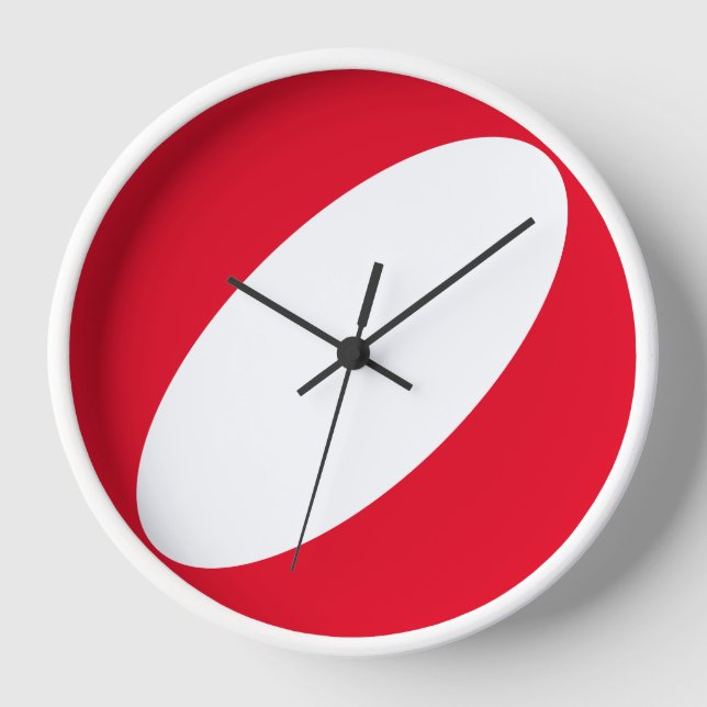 Horloge Arrière - plan rouge de la courbe blanche moderne  (Recto)