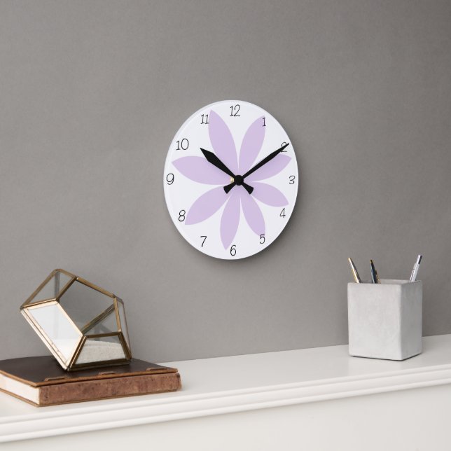 Horloge arrondie de marguerite violette (Bureau)