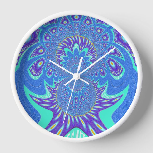 Horloge Art bleu moderne (Recto)