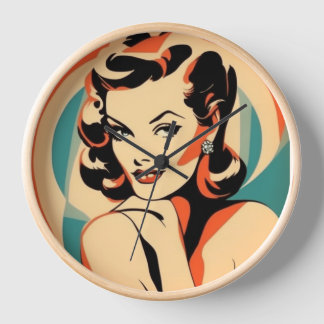 Horloge Art Déco Mur Femmes Art Déco Style Pin Up