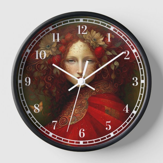 Horloge Art Imaginaire Fairy Rouge (Recto)