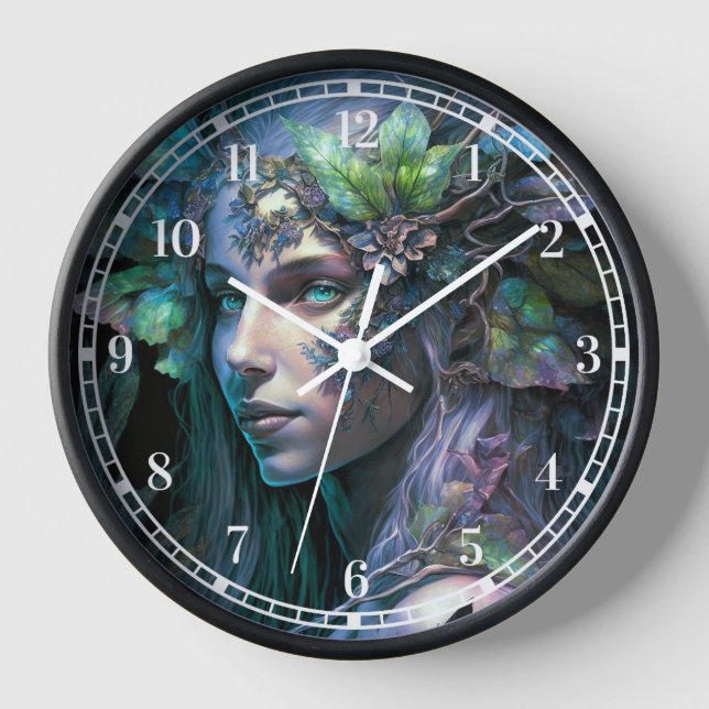 Horloge Art Imaginaire Fée coloré (Recto)