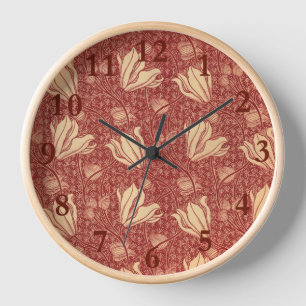 Horloge Arthur Wilcock Le Vintage Floral Rouge de la colle
