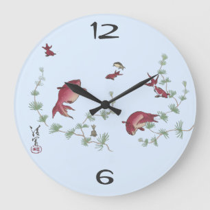 Horloge artistique japonaise Koi