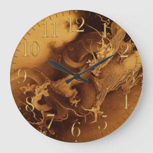 Horloge asiatique vintage d'art d'imaginaire de