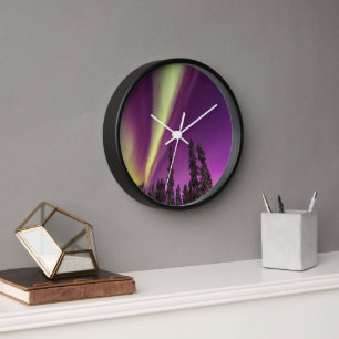 Horloge Aurora Borealis Northern Lights Fairbanks Alaska