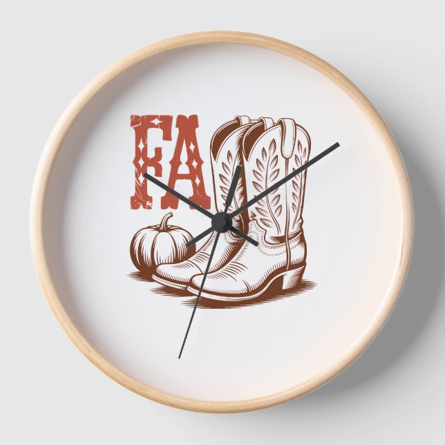 Horloge Automne Automne Cowgirl Citrouille (Recto)