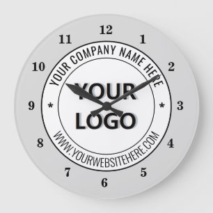 Horloge avec le logo de votre entreprise et texte