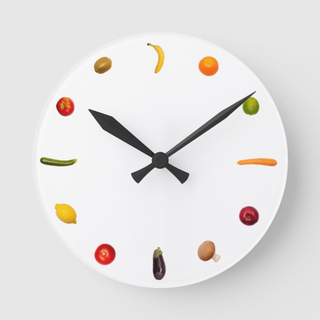 Horloge avec légumes et fruits (Recto)