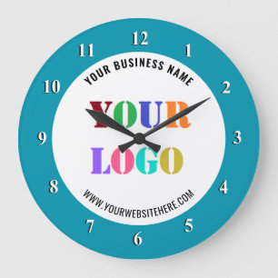Horloge avec logo de votre entreprise et texte per