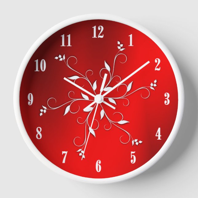 Horloge Awesome rouge blanc chiffres Accent (Recto)