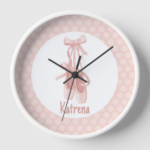 Horloge Ballerina Chaussons Ballet Dancer Nursery Avec Nom