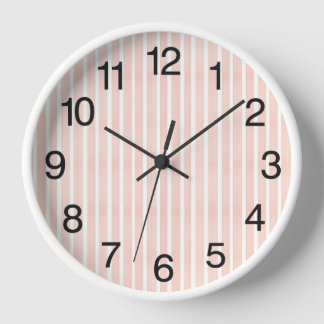 Horloge Bandes roses douces