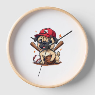 Horloge Baseball Player Coach Pug Dog Lover Pug Mom