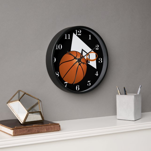 Horloge Basket-ball et cerceau (Bureau)