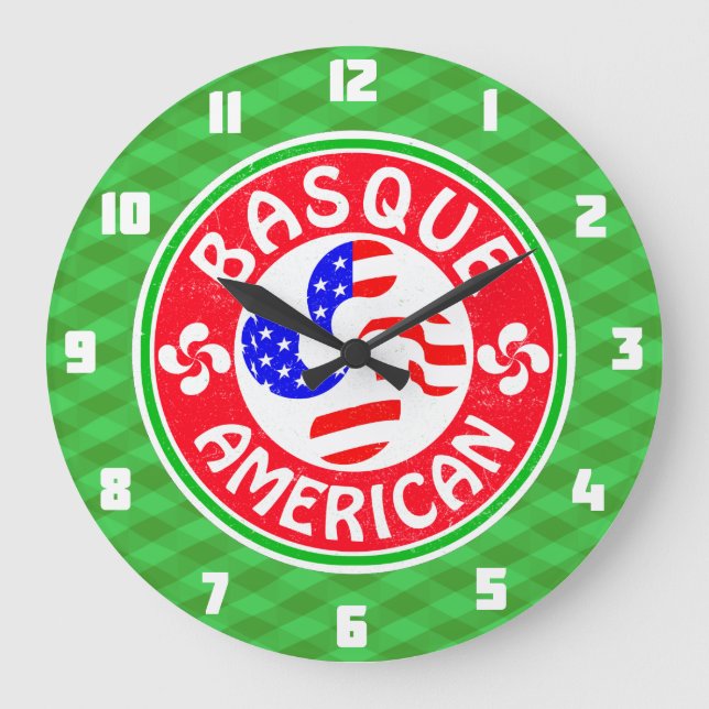 Horloge basque américaine Euskara Lauburu (Recto)