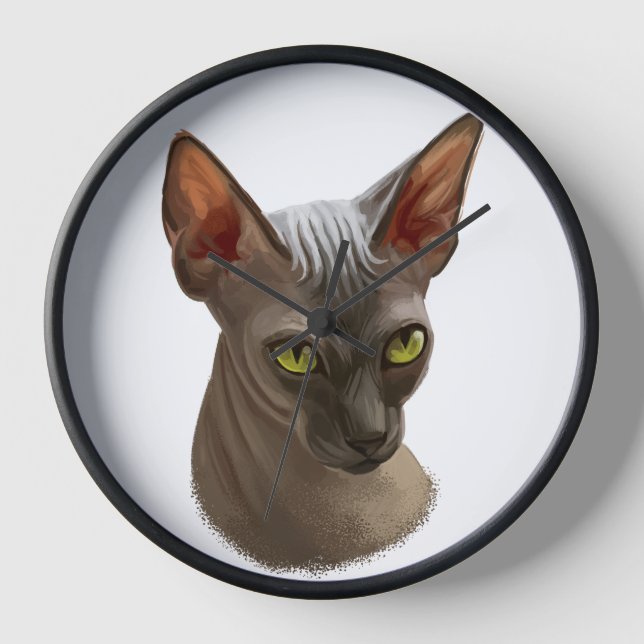 HORLOGE BEAU COULEUR D'EAU SPHYNX CHAT FACE (Recto)