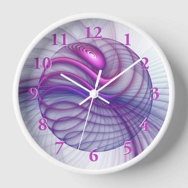 Horloge Beaux Mouvements Abstrait Fractal Art Rose (Recto)