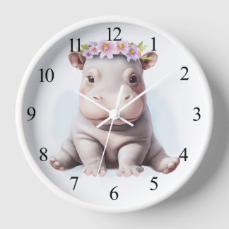Horloge Bébé adorable Hippopotamus