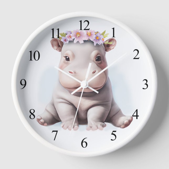Horloge Bébé adorable Hippopotamus (Recto)