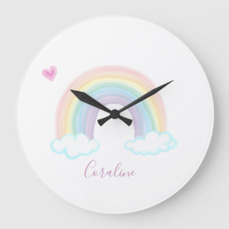 HORLOGE BÉBÉ ARC-EN-CIEL AQUARELLE