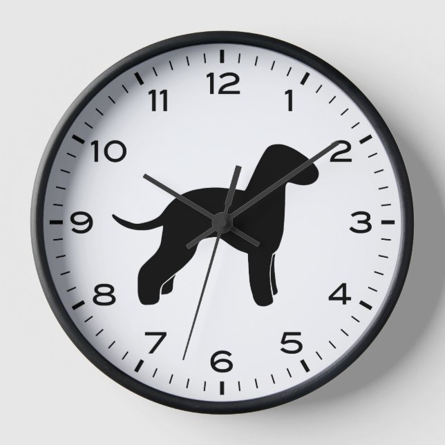 Horloge Bedlington Terrier Chien race Silhouette (Recto)