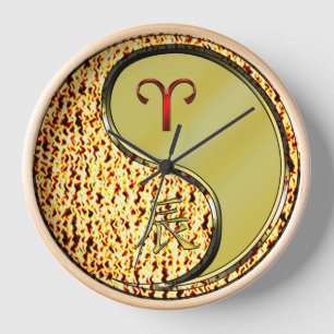 Horloge Bélier & Dragon de Métal