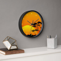 Belle Afrique Safari Bright Orange Sunset