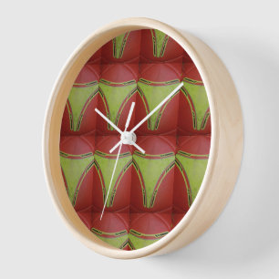 Horloge Belle conception de motif géométrique jaune doré